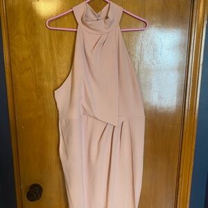 Elegant Pink Halter Dress